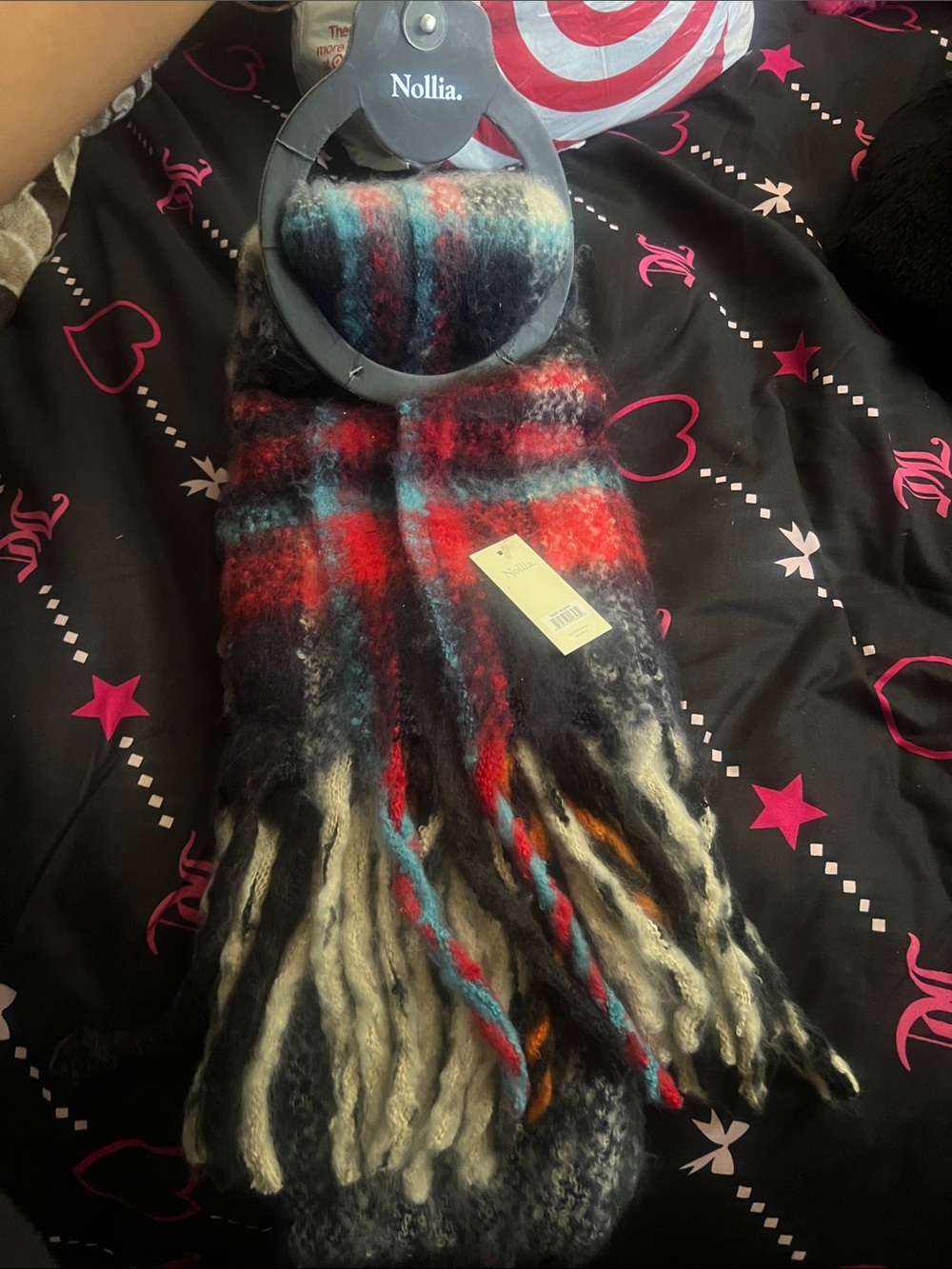 Women’s Plaid Fringe Scarf - Multicolor